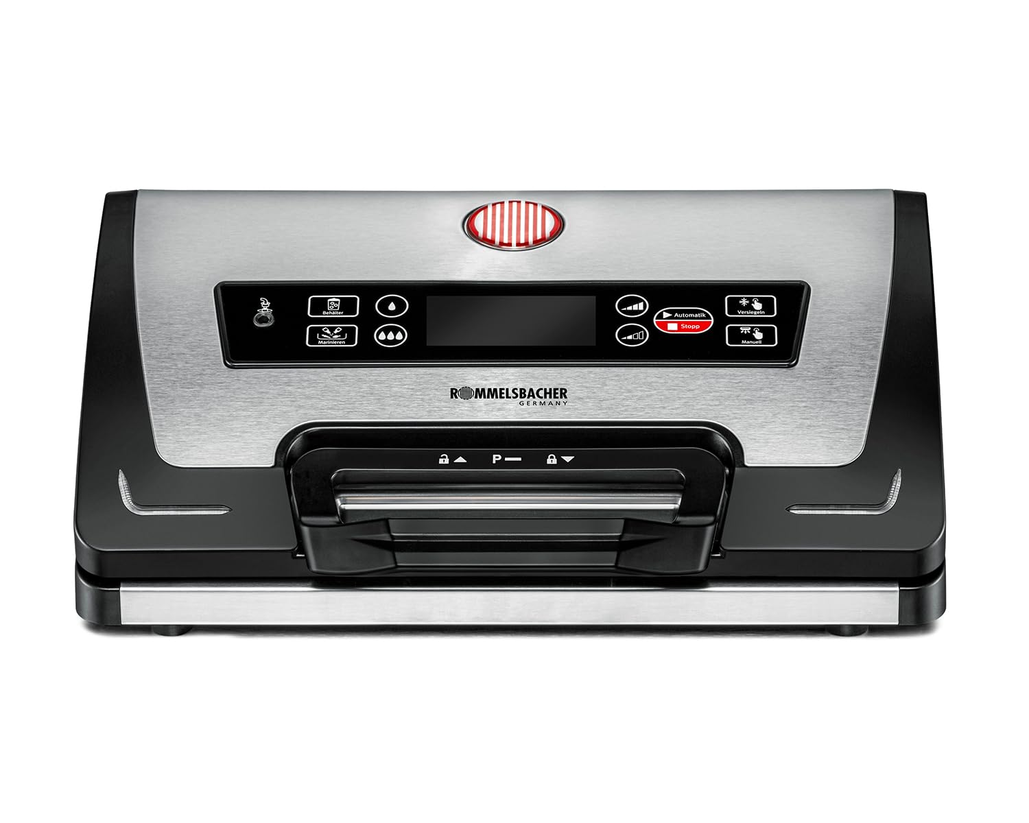 ROMMELSBACHER VAC 585 Vakuumierer – Absaugleistung 20 Liter/Min. Silber-schwarzes Gerät zum luftdichten Versiegeln von Lebensmitteln.