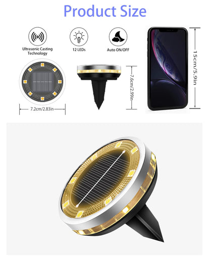 Bzavor LED Solar Bodenleuchten Aussen, 18 Stück, IP65 wasserdicht