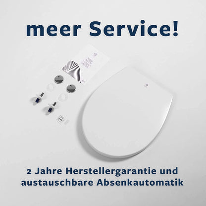 Blauer Hahn WC Sitz Isar oval weiss Duroplast Absenkautomatik