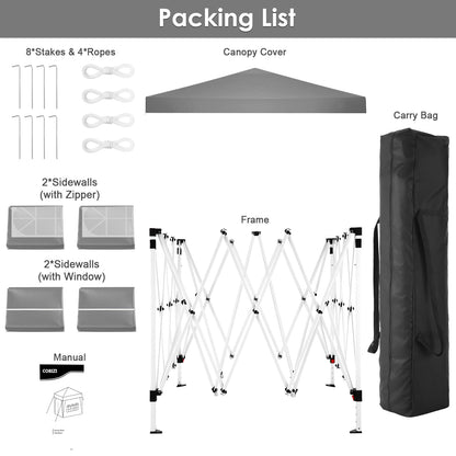COBIZI Faltbarer Pavillon 3x3 Pop-up Party-/Garten - Grau