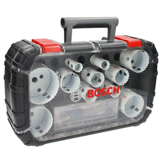 Bosch Progressor Lochsägen Set 14-tlg. Holz & Metall Ø 20-76mm. Zylindrische Bimetall-Lochsägen zum Löcher bohren.