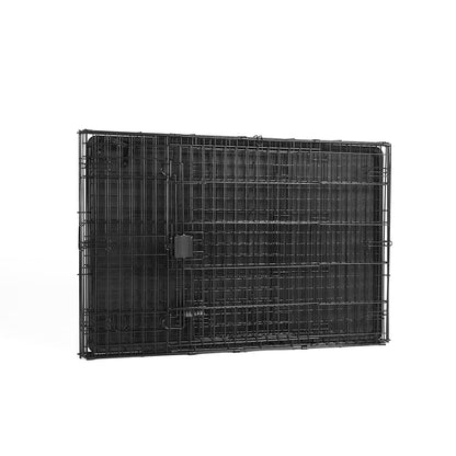 Amazon Basics Faltbarer Hundekäfig Metalldraht – Doppeltür Schwarz L