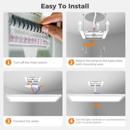 slochi LED Deckenleuchte flach, dimmbar, 3000K-6500K, Fernbedienung