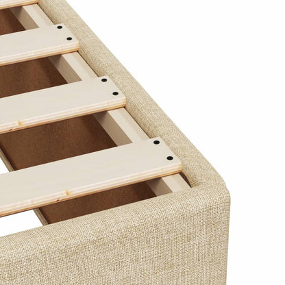 vidaXL Polsterbett Doppelbett Creme 120x200cm Stoff