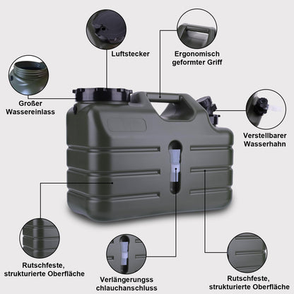 Umikk Trinkwasserkanister mit Hahn, BPA-frei, 10-18 L, Camping