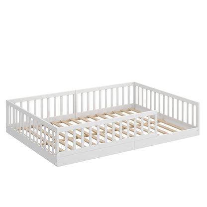 CADANI Timi 2in1 Montessori Bodenbett 140x200 cm - Weiss
