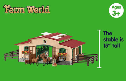 SCHLEICH Farm World Pferdestall Set 42195 inkl. 2 Pferden