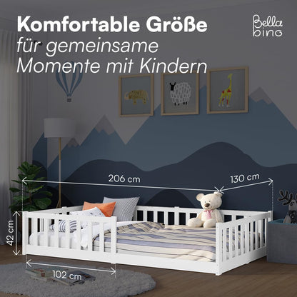 Bellabino Vere Montessori Bodenbett 120x200 cm – Weiss