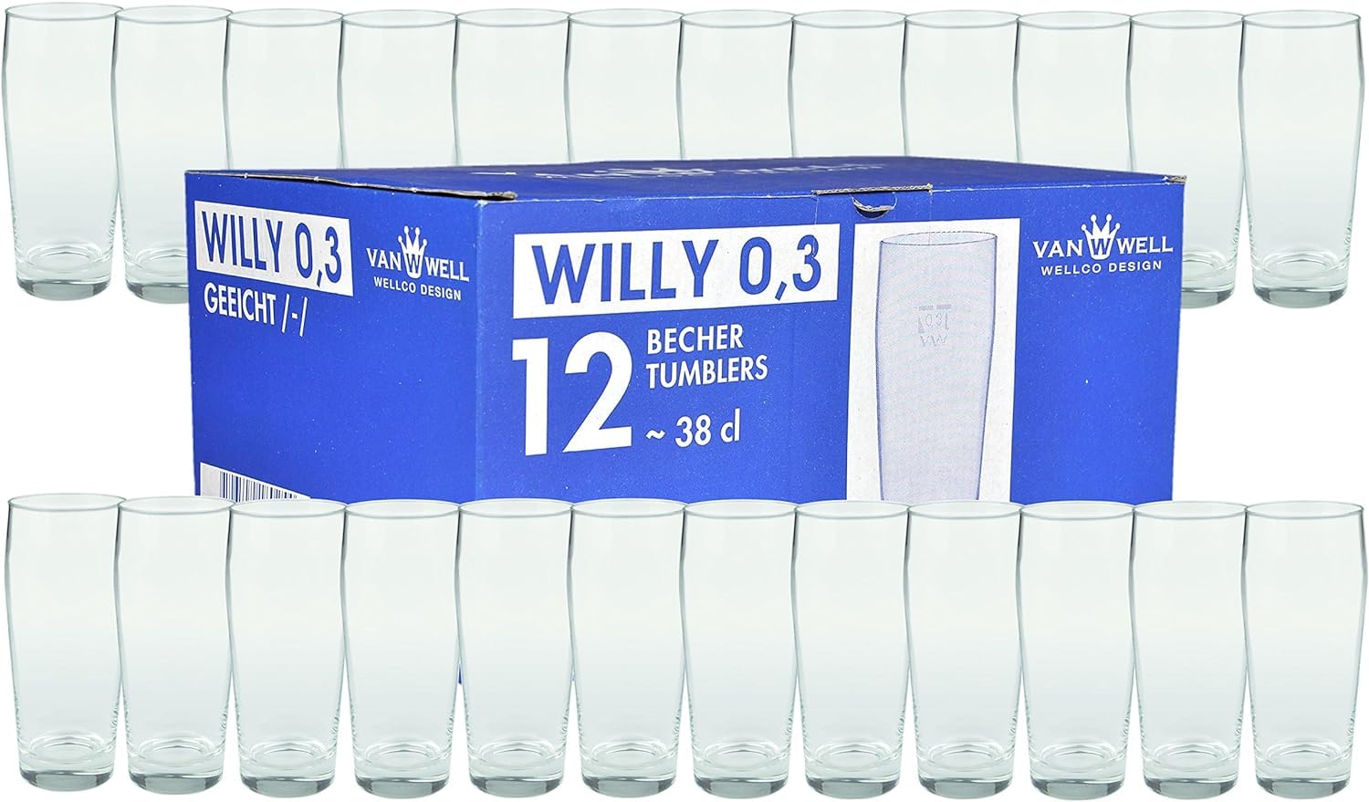 Van Well Willibecher 0,3 l 24er Set, geeicht, spülmaschinengeeignet