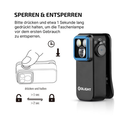 OLIGHT Oclip Pro Mini LED Taschenlampe mit Clip, 500 Lumen