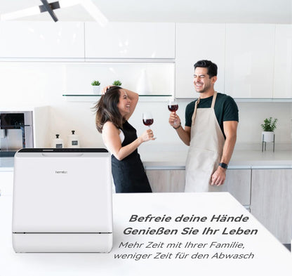 Hermitlux Mini Tischgeschirrspüler – mit/ohne Anschluss, Weiss