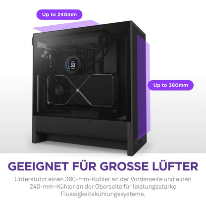 NZXT H5 Flow ATX Mid-Tower Gaming PC Gehäuse - Schwarz