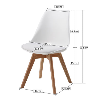 ALBATROS AARHUS Esszimmerstühle Skandinavisch – 4er Set Weiss