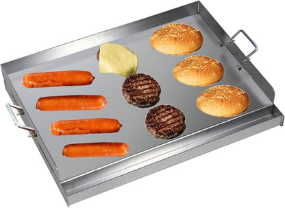 FINEUNAN Edelstahl Grillplatte BBQ Plancha - 40x30x8 cm