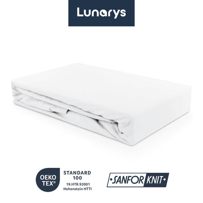 Lunarys® SleepRoyal Luxus Spannbettlaken 180x200cm - Weiss