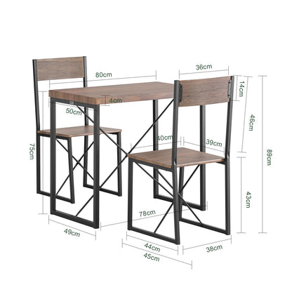 SoBuy OGT19-N Essgruppe - 3-teilig Industrial-Look