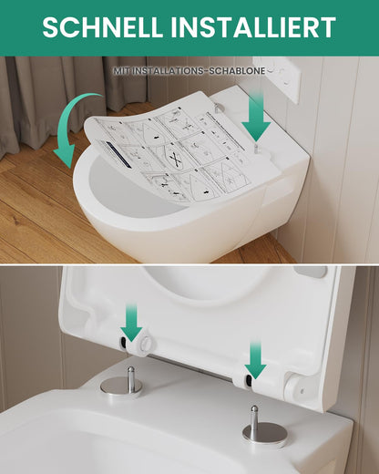 ANYCEE WC Sitz D-Form Absenkautomatik – Duroplast Weiss