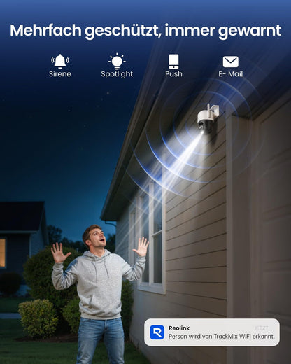 Reolink TrackMix WiFi 4K PTZ Überwachungskamera für aussen