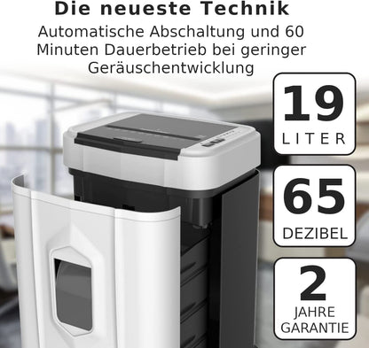 OfficeMaster Aktenvernichter Kreuzschnitt – Autofeed 120 Blatt P5
