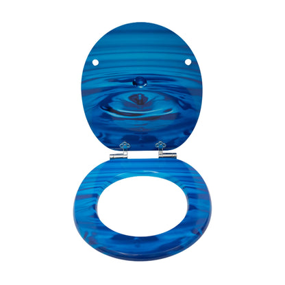 SINOBATH WC-Sitz mit Absenkautomatik, MDF, antibakteriell, Navy Blau mit Softclose-Funktion