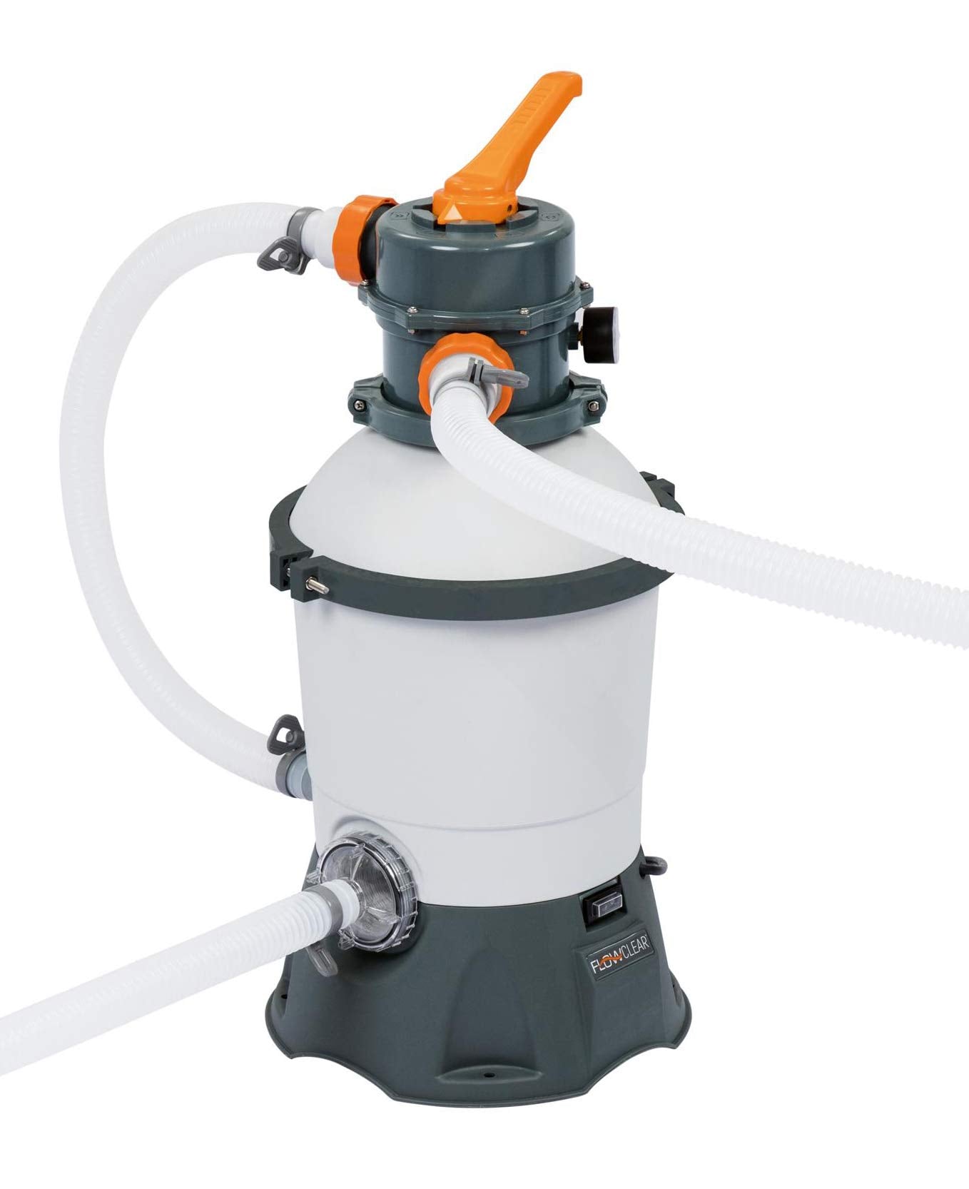 Bestway Flowclear Sandfilteranlage 58515, 3.028 l/h, Grau, Filtertank mit Manometer