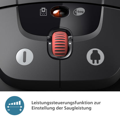 Philips Performer LED Beutelstaubsauger XD8122/10, Deep Black