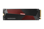 Samsung 990 PRO NVMe M.2 SSD mit Heatsink - 2 TB. Rechteckige, schwarze SSD mit Kühlkörper zur Hochleistungsspeicherung in PCs.
