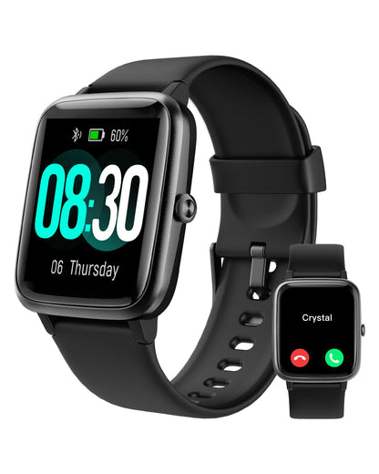 GRV FC1 Smartwatch mit Telefonfunktion, 1,85" HD-Display, IP68 mit Touchscreen und Silikonarmband