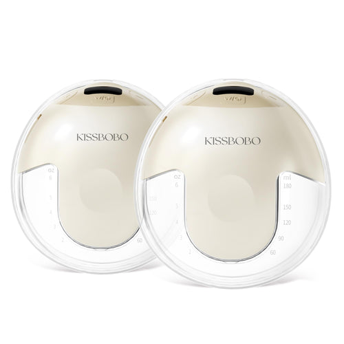 KISSBOBO K5 Elektrische Doppel-Milchpumpe, freihändig, Beige, 2er-Set