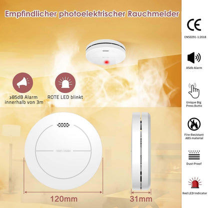 Safeliveo Rauchmelder SL-S15 im 5er Set, 10-Jahres-Batterie, flach