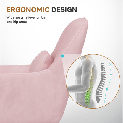 Aivermeil Bürostuhl ergonomisch mit Kopfstütze, höhenverstellbar, Rosa