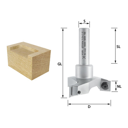 ENT Wendeplatten Planfräser für Oberfräse, D 59mm, Schaft 12mm