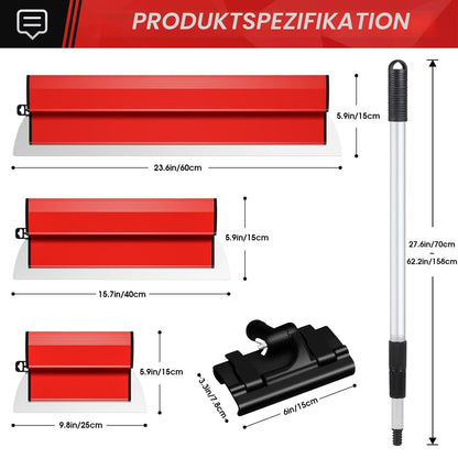 suokoun Flächenspachtel Set 250/400/600 mm mit Teleskopstange