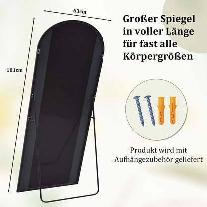 BEAUTYPEAK Ganzkörperspiegel Bogen 181x63 cm - Schwarz