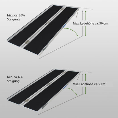 TRUTZHOLM Rollstuhlrampe klappbar Auffahrrampe 152 cm