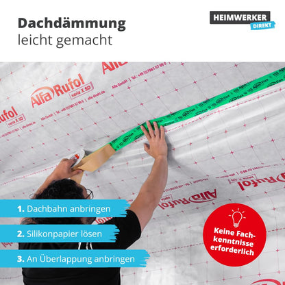Alfa Flex Folienklebeband 50 mm x 25 m, 6 Rollen für Dampfbremsen