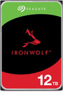 Seagate IronWolf 12TB NAS Festplatte - ST12000VNZ008. Silberne 3,5-Zoll-HDD für Datenspeicher in NAS-Systemen.