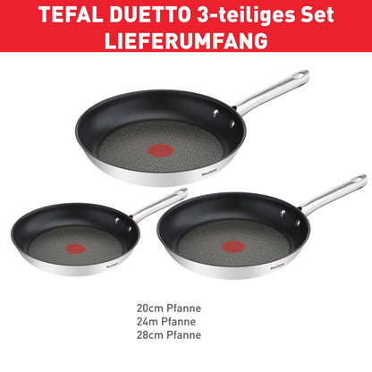 Tefal Duetto Pfannenset 3-teilig 20/24/28 cm Induktion