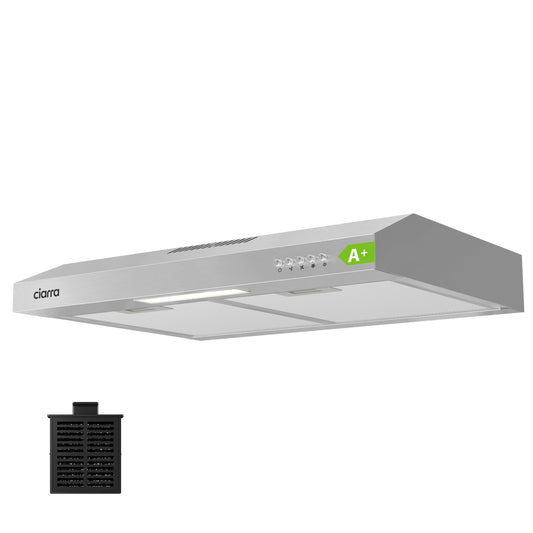 CIARRA CBCS6903D Dunstabzugshaube Unterbau – 60cm A+ Edelstahl Silber: Filtert Kochdämpfe und Gerüche über dem Kochfeld.