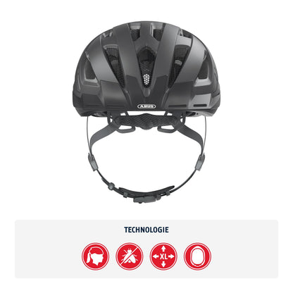 ABUS Urban-I 3.0 Cityhelm mit LED-Rücklicht, Titan, L (56-61 cm)