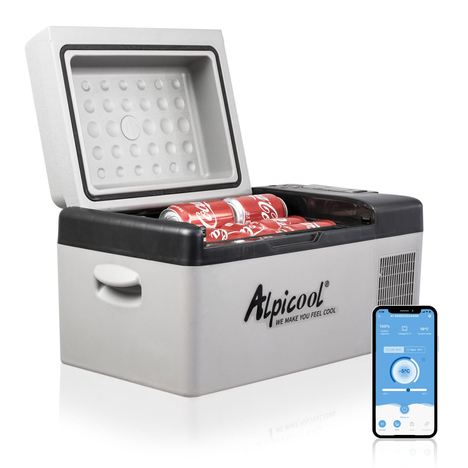 Alpicool C20 Kompressor-Kühlbox 20 l, tragbar, 12 V, -20 bis 20 °C – Kühl- und Gefrierbox für Auto und Camping