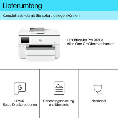 HP OfficeJet Pro 9730e A3-Multifunktionsdrucker – Grau-Weiss