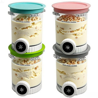 AUMUA Eisbehälter 4er-Pack mit Deckel für Ninja Swirl by CREAMi NC701
