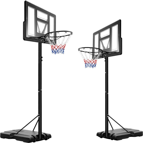 LIFERUN Basketballkorb Outdoor Verstellbar 230-305cm – 110x70cm. Höhenverstellbar zum Basketballspiel im Freien, mit Ring und Netz.