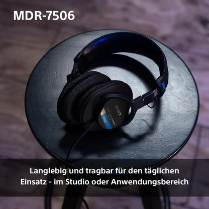 Sony MDR-7506 Studio-Monitor-Kopfhörer – Geschlossen, Schwarz
