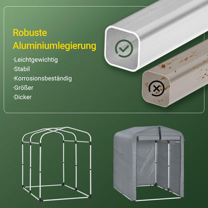 SoBuy KLS11-DG Fahrradgarage Geräteschuppen wetterfest - Grau