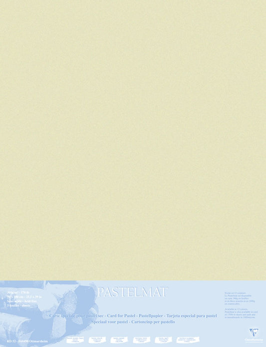 Clairefontaine Pastelmat Zeichenbögen 5er-Pack, sandfarbene, rechteckige Blätter (70x100 cm) speziell für Pastellfarben und Kreiden.