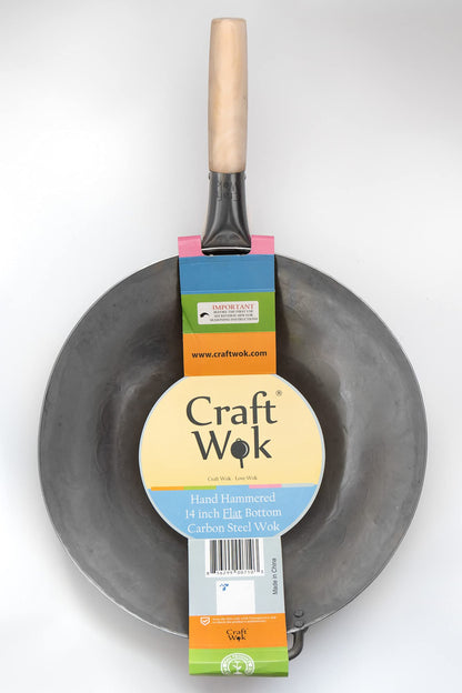 Craft Wok Pow-Wok 731W316 – Karbonstahl Wok, flach, 35.6 cm
