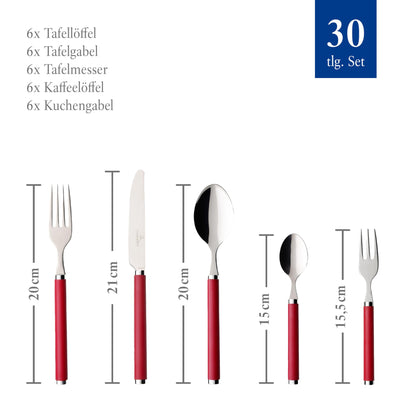 Villeroy & Boch Play! Red Roses Tafelbesteck Set 30tlg. Rot