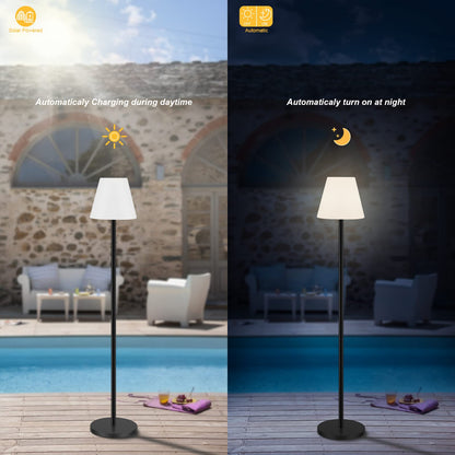 Ecvivk Solar LED Stehlampe RGB dimmbar IP65 höhenverstellbar